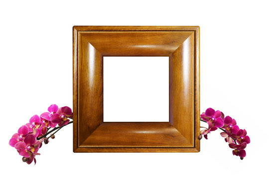 Photo frame with orchid branch