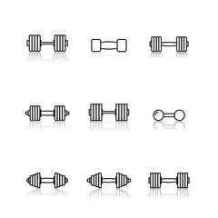 Icons dumbbells of thin lines, vector illustration.