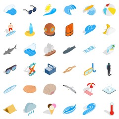 Dampness icons set, isometric style