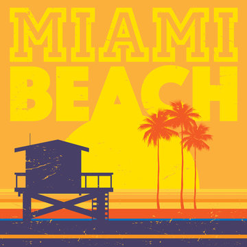 Miami Beach, Florida coast beach poster