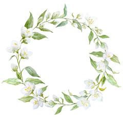 Fototapeta premium Watercolor floral wreath