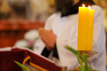 Priest celebrate mass at the church