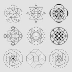 Set of 6 geometrical elements.