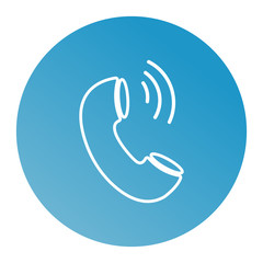 Phone Thin Line Icon. Phone Icon in circle. Vector Phone Icon. Round Phone Icon Illustration