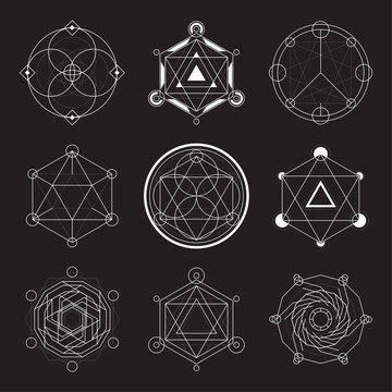 Set of 6 geometrical elements.