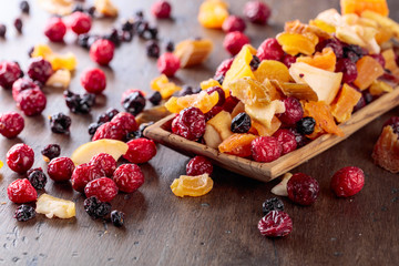 Dried fruits and berries.