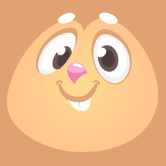 Obraz premium Happy Bunny rabbit cartoon. Vector illustration of happy laughing rabbit face. Design for Easter