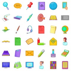 Appointment icons set, cartoon style