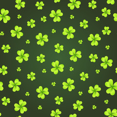Shamrock Background St. Patricks Day Wallpaper Seamless Pattern With Clover Leaves Vector Illustration