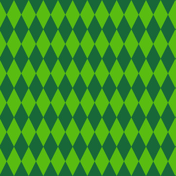 Retro Rhombus Background Green Geometrical Ornament Seamless Pattern For Patrick Day Vector Illustration