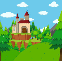 Obraz na płótnie Canvas Castle tower in the forest