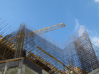Scaffolding on construction site