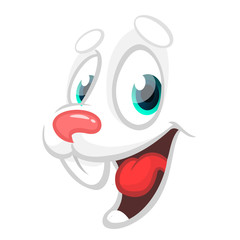 White rabbit cartoon. Vector illustration of white rabbit face avatar. Design for Easter