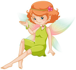 Cute fairy in green dress