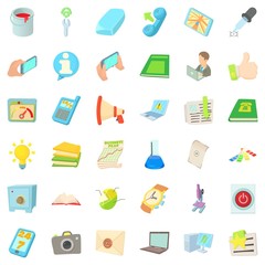 Job title icons set, cartoon style