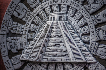Souvenir of the pyramid of Chichen Itza Mayan ancient ruins in Yucatan, Mexico