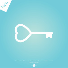 Heart key line icon