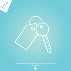 Key with tag line icon