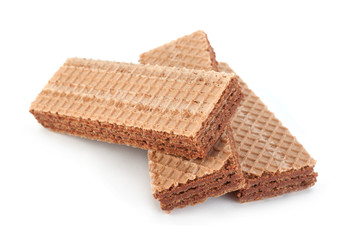 Brown wafers stick on white