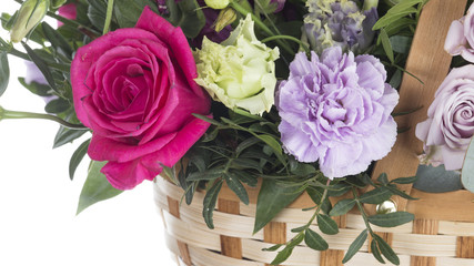 Raspberry Rose and Carnations