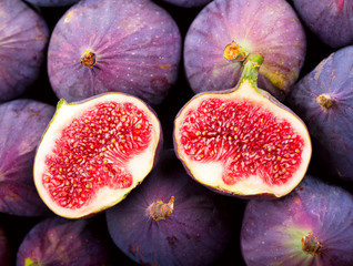 fresh ripe figs as background