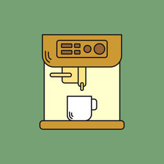 Automatic Espresso Machine Flat Icon