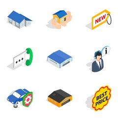 Value icons set, isometric style