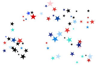 American Patriotic Deign, Vector Blue, Red, White Stars Confetti. Labor, Independence, Memorial Day, 4th of July Election Frame. American Patriotic Design, UK, Australia Freedom Falling Stars Texture.