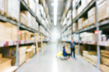 Blurred interior store on shelf