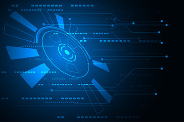 abstract technology concept circuit board digital dark blue color on hi tech background.