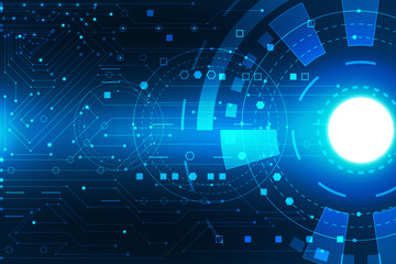 abstract technology concept circuit board digital dark blue color on hi tech background.