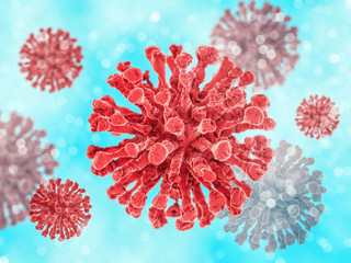 The virus in the body in the macro scale. 3D rendering