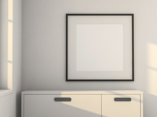 Naklejka na ściany i meble Poster with Frame Mockup in interior. 3D