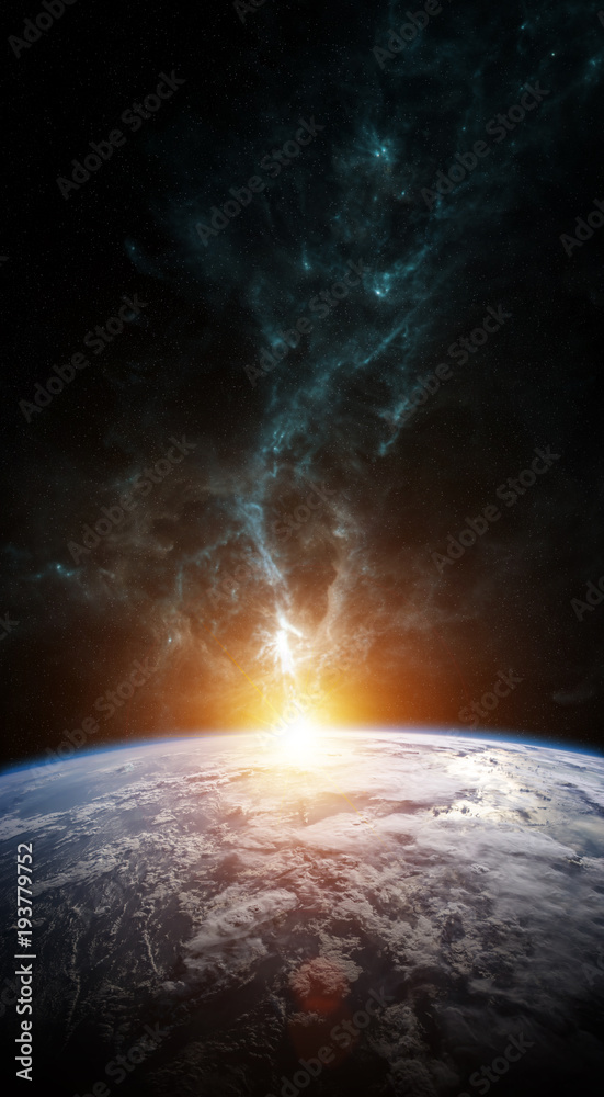 Wall mural planet earth in space 3d rendering elements of this image furnished by nasa