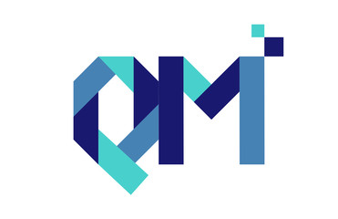 QM Digital Ribbon Letter Logo
