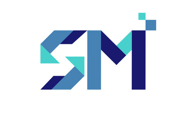 SM Digital Ribbon Letter Logo