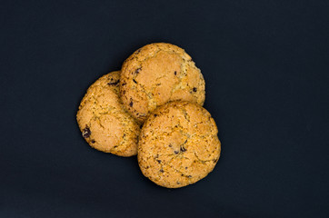 Shortbread. Oatmeal cookies in the center of the frame.