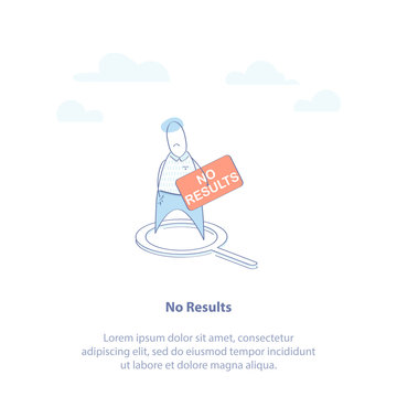 Flat Line Icon Concept Of No Result Not Found Or 404 Web Page Error Cute Man With A Sign No Results Isolated Vector Illustration In Trendy Design Style Stock Vector Adobe Stock Flat Line Icon Concept Of No Result Not Found Or 404 Web Page Error Cute Man With A Sign No Results Isolated Vector Illustration In Trendy Design Style Stock Vector Adobe Stock