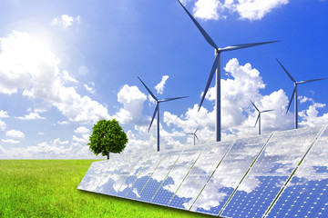 New energy, solar power and wind power will solve the future energy shortage