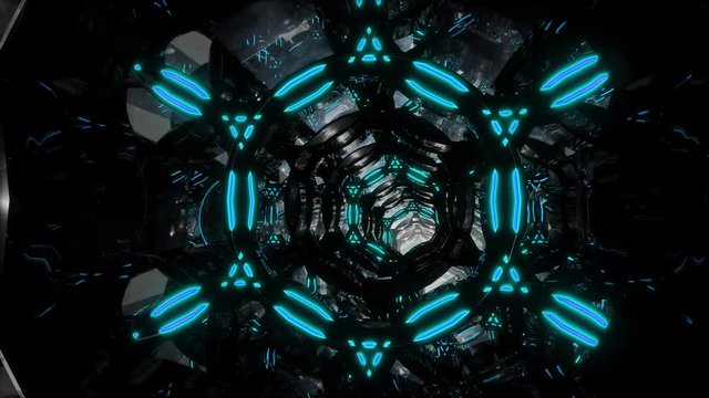 Abstract techno Space Tunnel endlessly looped animation. 3D glass and craft tunnel. Good for tech title and background, news headline business intro screensaver. Best movie transition.