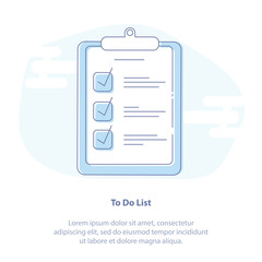 To Do List, Organizer, Checklist paper reminder in hand. Isolated Vector Illustration. 