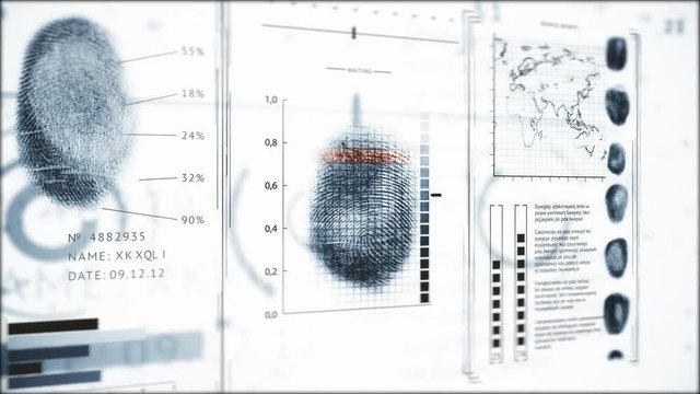 Interface search fingerprints people, Screen finger print scanning, 3D camera