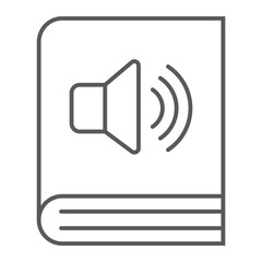 Audio book thin line icon, e learning and education, e book sign vector graphics, a linear pattern on a white background, eps 10.