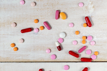 Various colorful pills and capsules