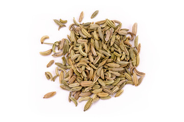 Fenchel isoliert auf weißem Hintergrund - Ansicht von oben