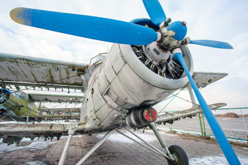 old single-engine airplane screw