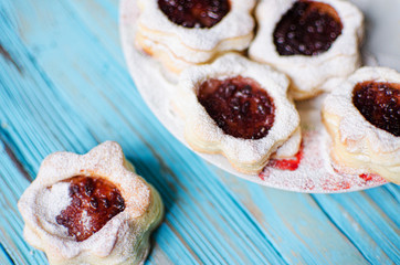 Homemade cookies on the table in a plate for a delicious