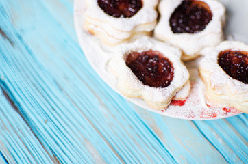 Homemade cookies on the table in a plate for a delicious