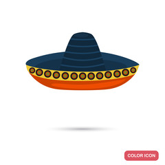 Sombrero hat color flat icon