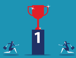 Number one. Competition business marketing. Concept business vector illustration.
